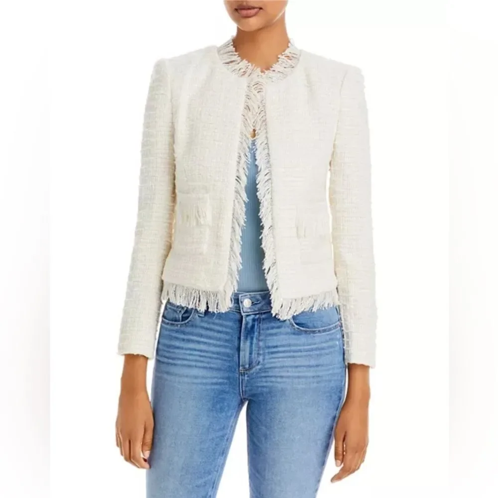 L'Agence Angelina Fringe Trim Blazer, New, Size 4 - Picture 7 of 9